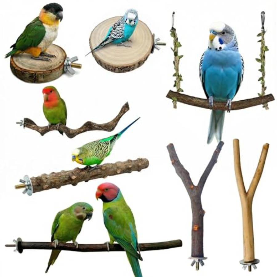 8PCS natural wood bird perches - Health & Wellness Pay 评论和价格