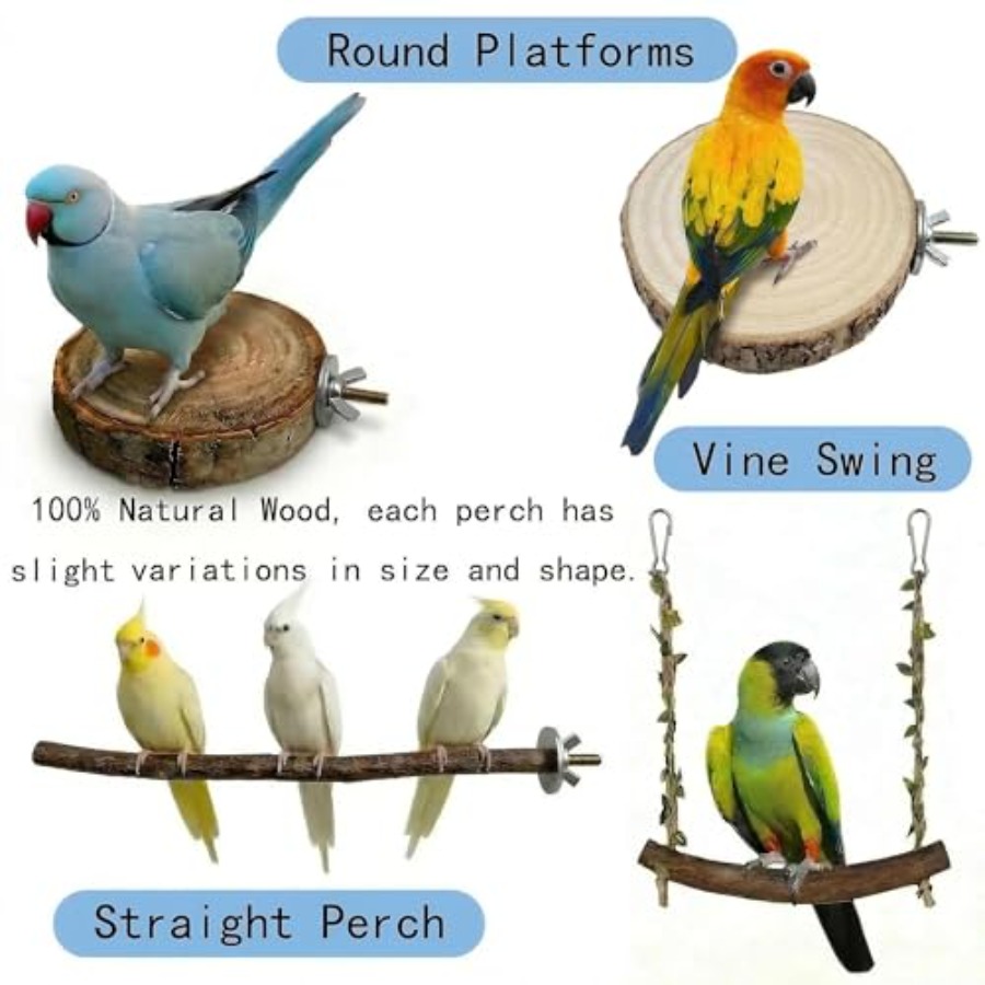 8PCS natural wood bird perches - Health & Wellness Pay 评论和价格